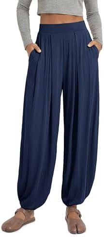 ODODOS Women's Wide Leg Pants with Pockets Lightweight Loose Draped Casual Palazzo Lounge Pajama ... | Amazon (US)