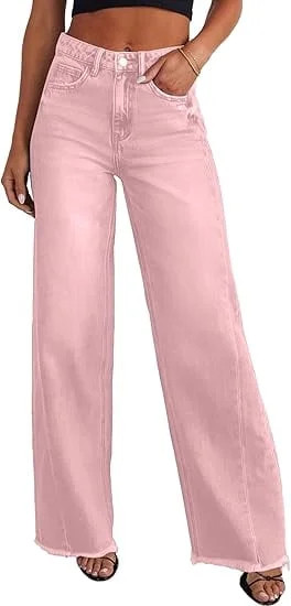 PRETTYGARDEN Wide Leg Jeans for Women Trendy High Waisted Stretchy Baggy Raw Hem Denim Palazzo Pa... | Walmart (US)
