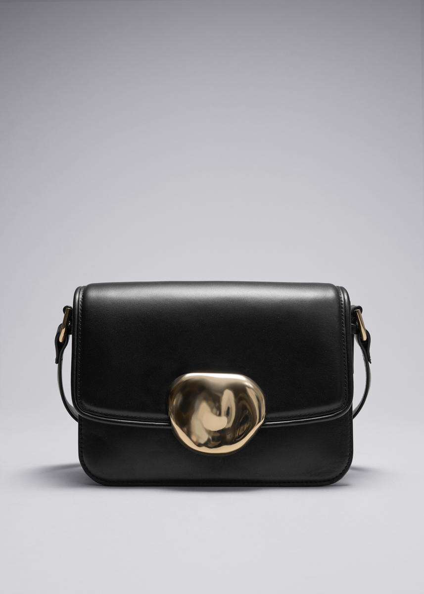 Sculptural Buckle Leather Bag - Black | & Other Stories US