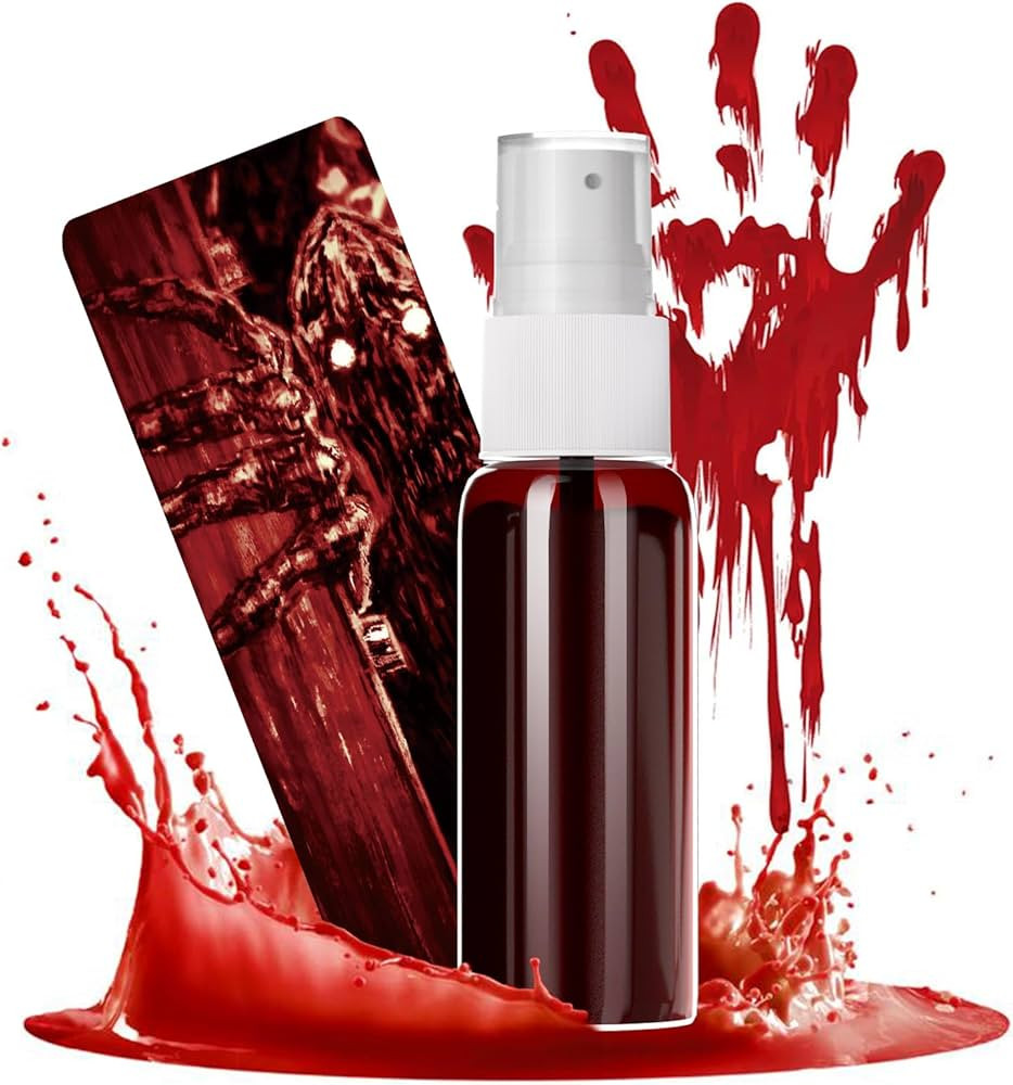 Halloween Fake Blood Makeup Kit, Realistic Washable Fake Blood Spray for Clothes Face Body Paint,... | Amazon (US)