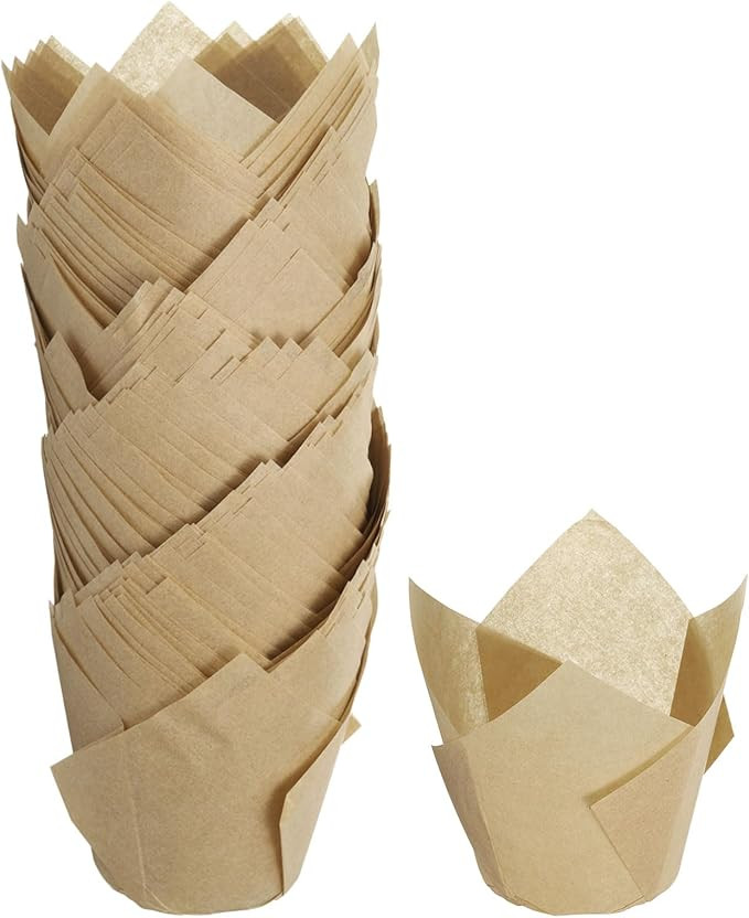 uxcell 150Pcs Tulip Baking Cups Cupcake Muffins Liners Paper Greaseproof Wrappers for Wedding Bir... | Amazon (US)