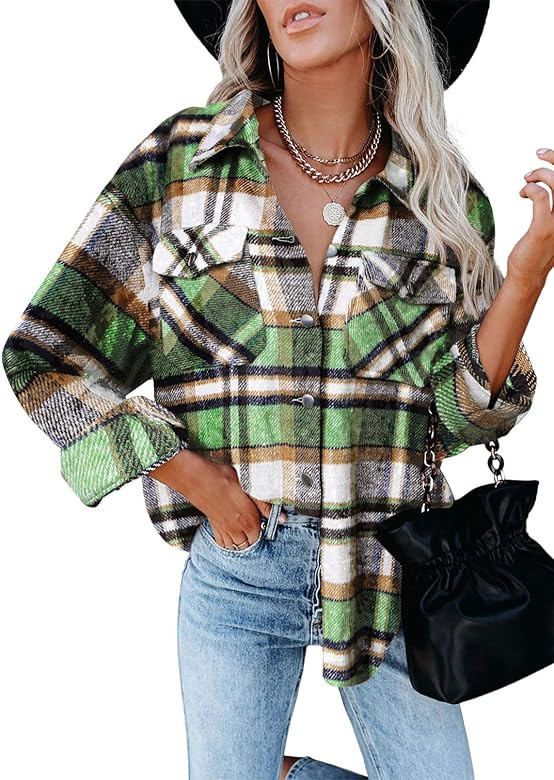 Dokotoo Womens Corduroy Button Down Shirts Boyfriend Long Sleeve Oversized Blouses Tops | Amazon (US)