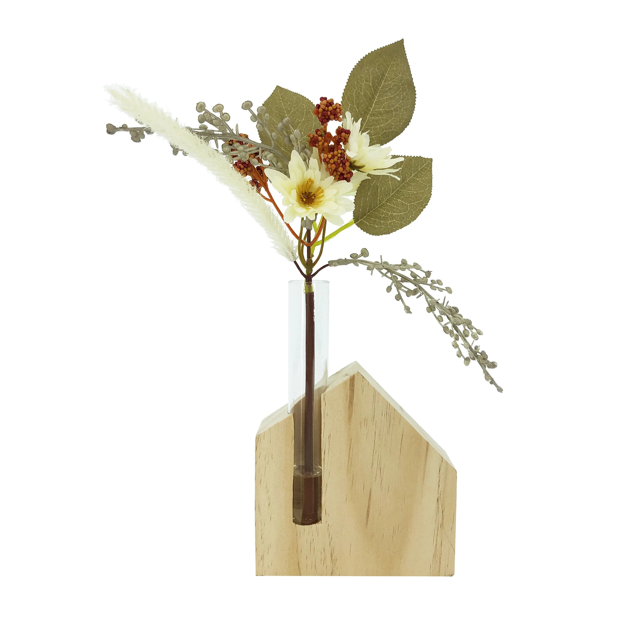 Way To Celebrate Harvest Wood House Daisy Decoration 13" | Walmart (US)