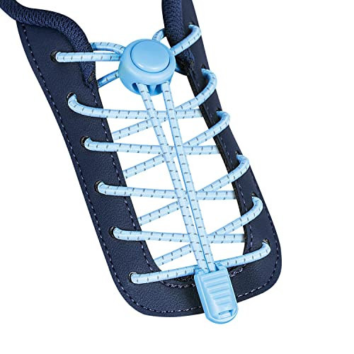 No Tie Shoelaces - Tieless Elastic Shoe Laces - Strong Lock Shoelaces for Sneakers - One Size Fits All for Adults and Kids (Sky Blue) | Amazon (US)