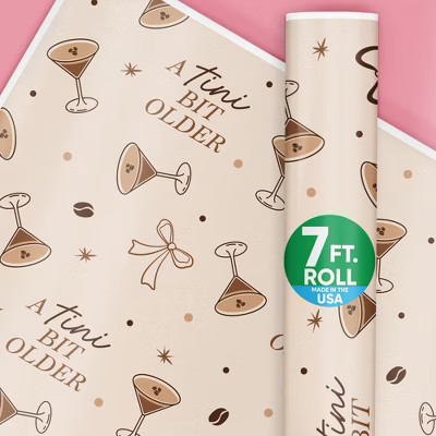 Big Dot of Happiness A Tini Bit Older Espresso Martini Wrapping Paper, Funny Coffee Lovers Cocktail Birthday Gift Wrap, 24 in x 7 feet, 1 Roll | Target