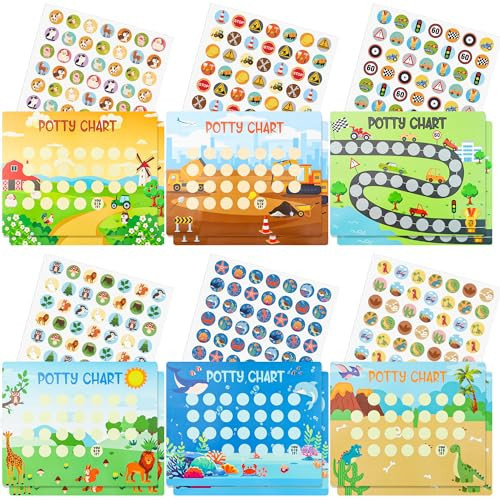 19 Pcs Potty Training Chart for Toddlers Boys Potty Training Reward Charts 6 Fun Styles Toilet Charts with Stickers Develop Toileting Habit for Kids Toddlers Boy | Amazon (US)