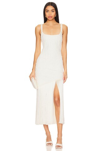 PatBO Fringe Midi Dress in White from Revolve.com | Revolve Clothing (Global)