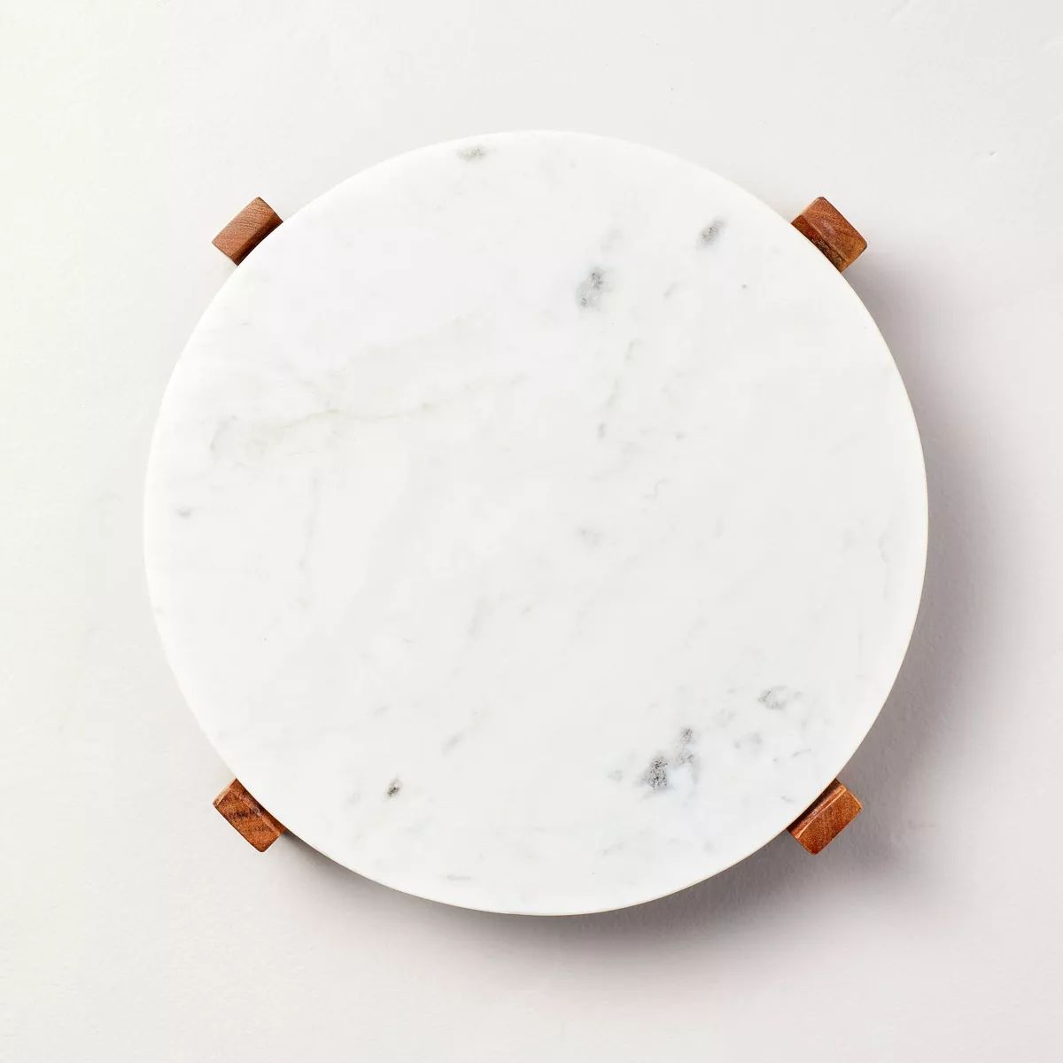 12.5" Marble & Wood Footed Trivet White/Gray - Hearth & Hand™ with Magnolia | Target
