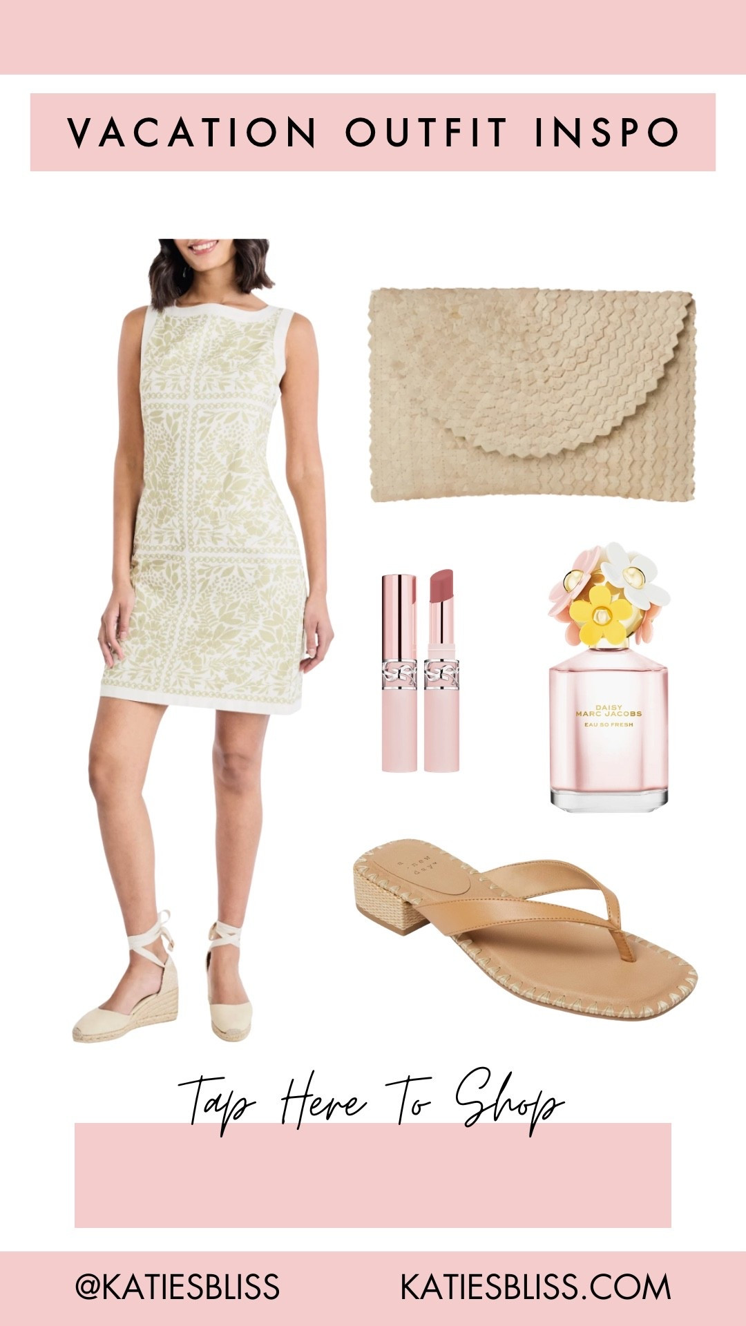 Vacation outfit inspo 🌞

Dress. Floral. Mini. Shift. Woven clutch. Straw clutch. Sandals. Flip flop. Heeled flip flop. Holiday. Vacation. Travel. Beach. Resort.

#LTKTravel #LTKSeasonal