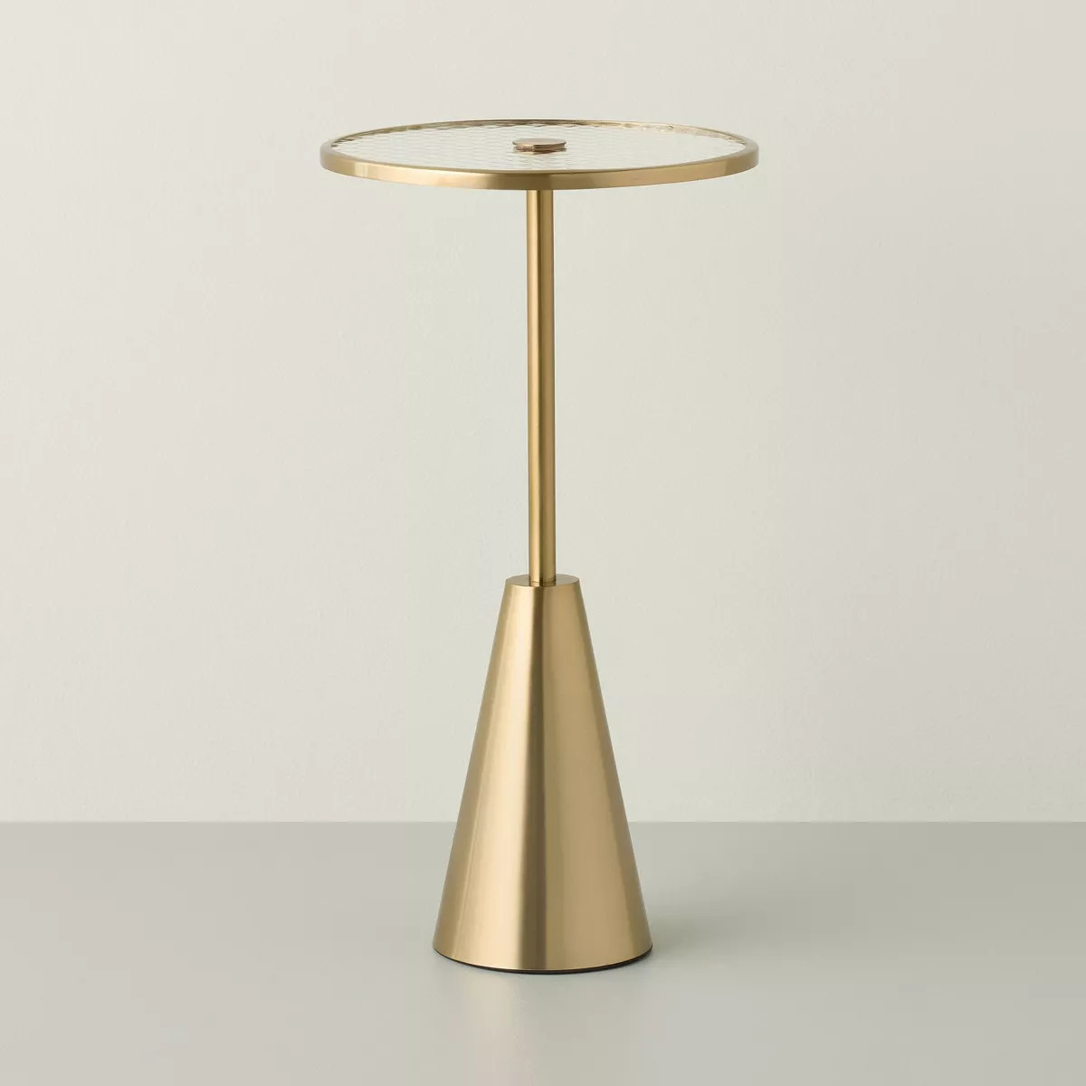 Round Accent Side Table Glass/Brass - Hearth & Hand™ with Magnolia | Target