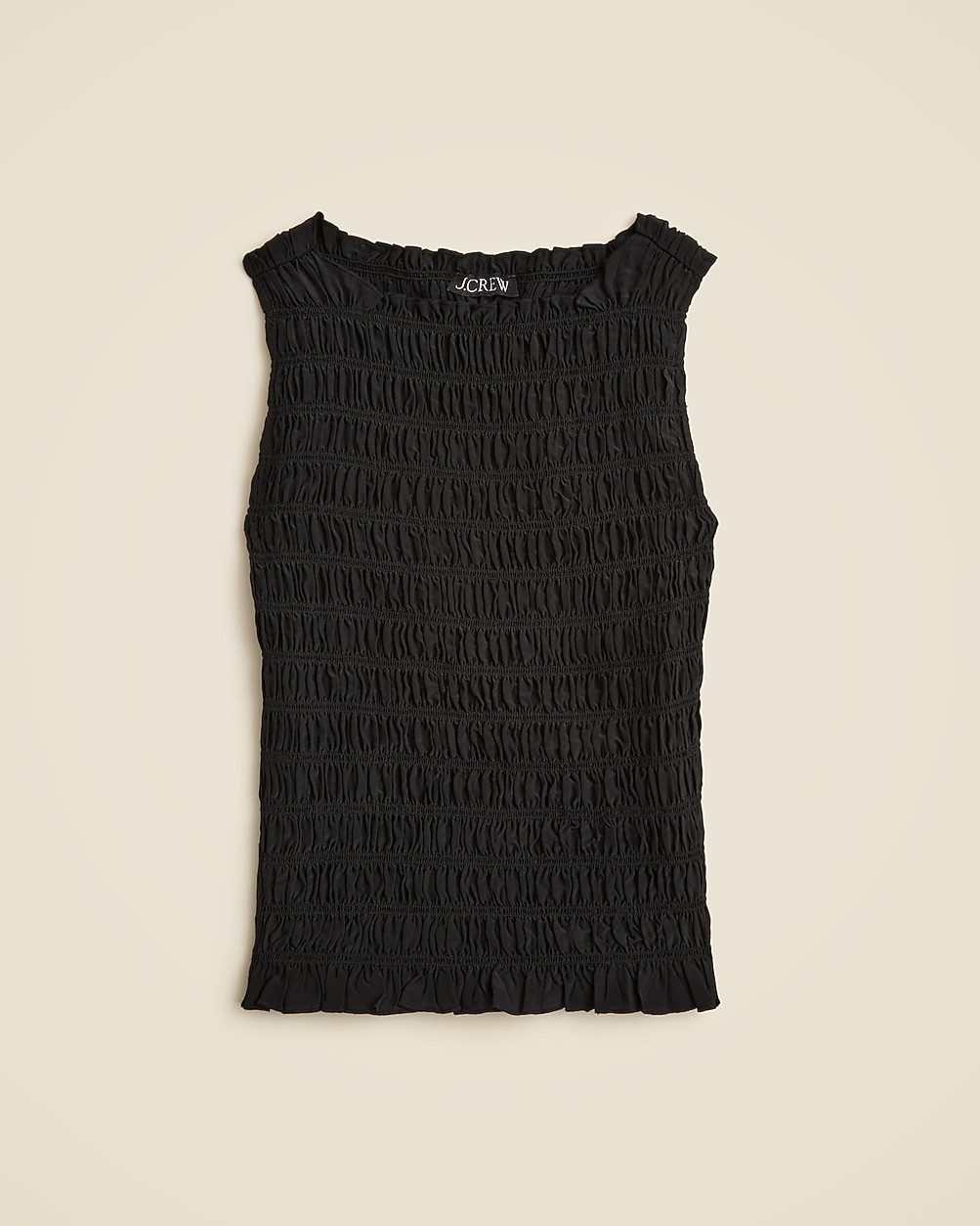 Smocked shell tank top in crepe de chine | J. Crew US