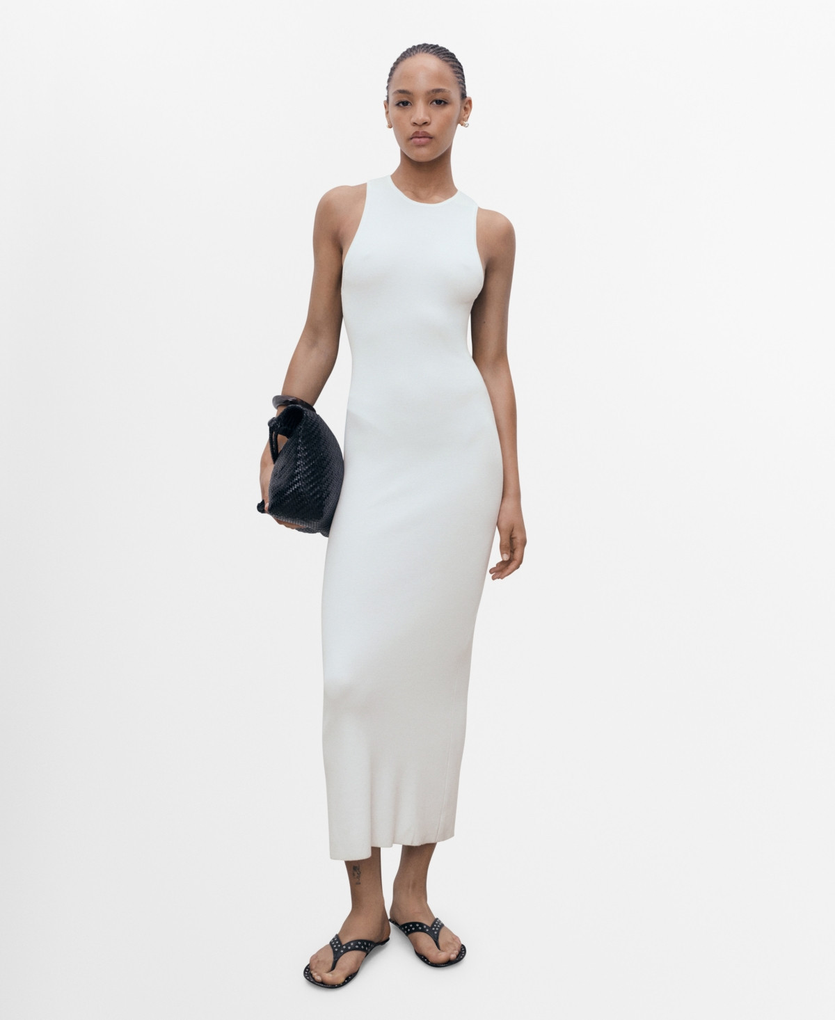 Mango Women's Halter-Neck Knitted Dress - White | Macy's
