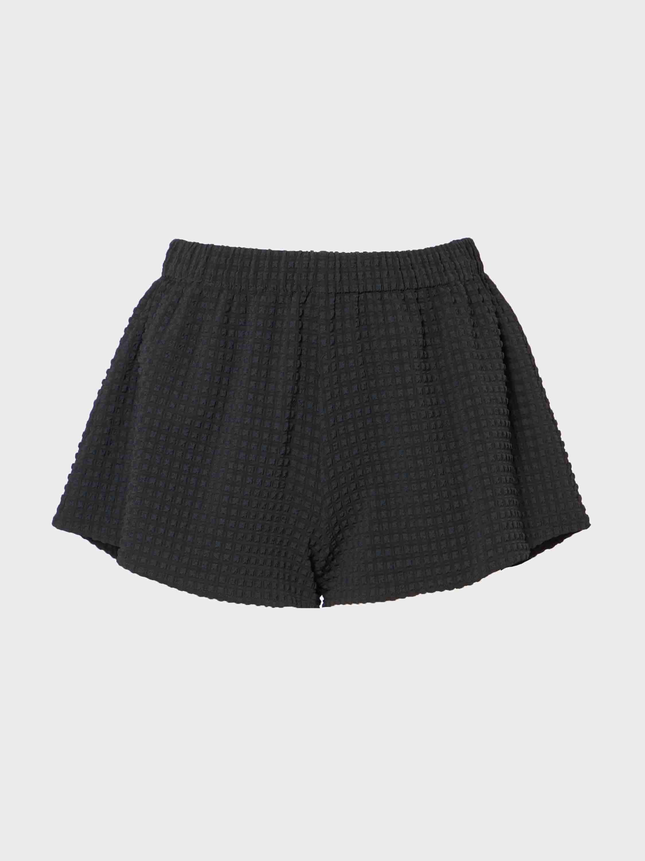 Resort Swim Shorts - Black Seersucker | Original Crinkle™ One Size Swimwear | Hunza G - Black Seersucker / Small/Medium | HUNZA G