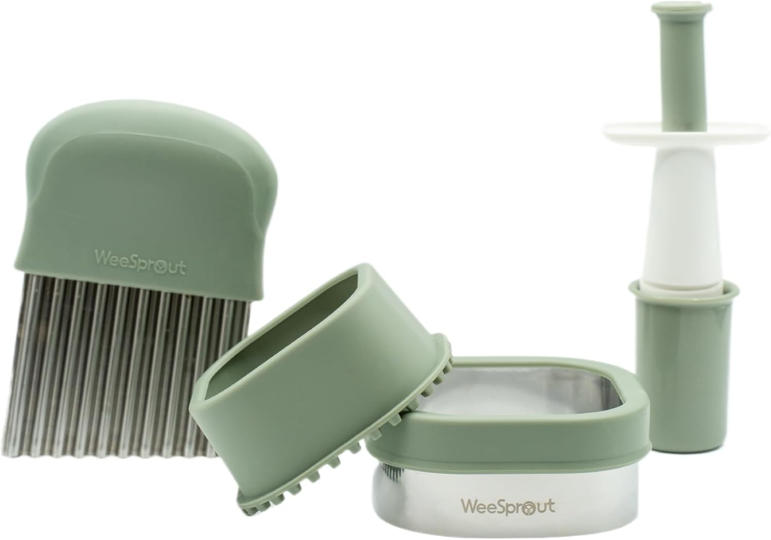 Baby Led Weaning Kitchen Tool Set, Includes Crinkle Cutter, Grape Cutter & Sandwich Cutter, Made ... | Amazon (US)