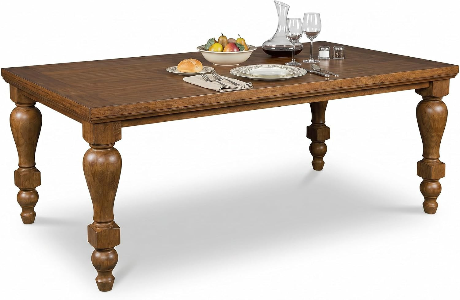 Signature Design by Ashley Chadworth Traditional Dining Table with Turned Leg, Seats Up to 8, Light Brown | Amazon (US)