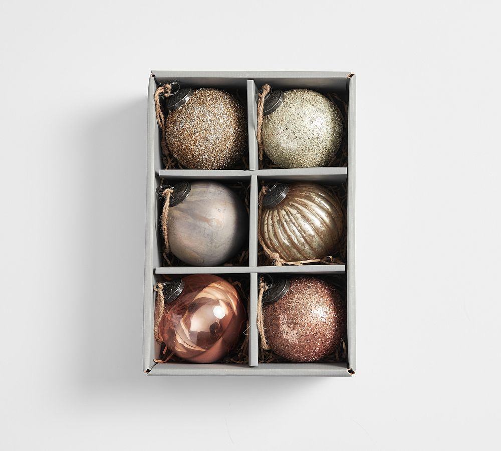 Rustic Glam Ornaments - Set of 6 | Pottery Barn (US)