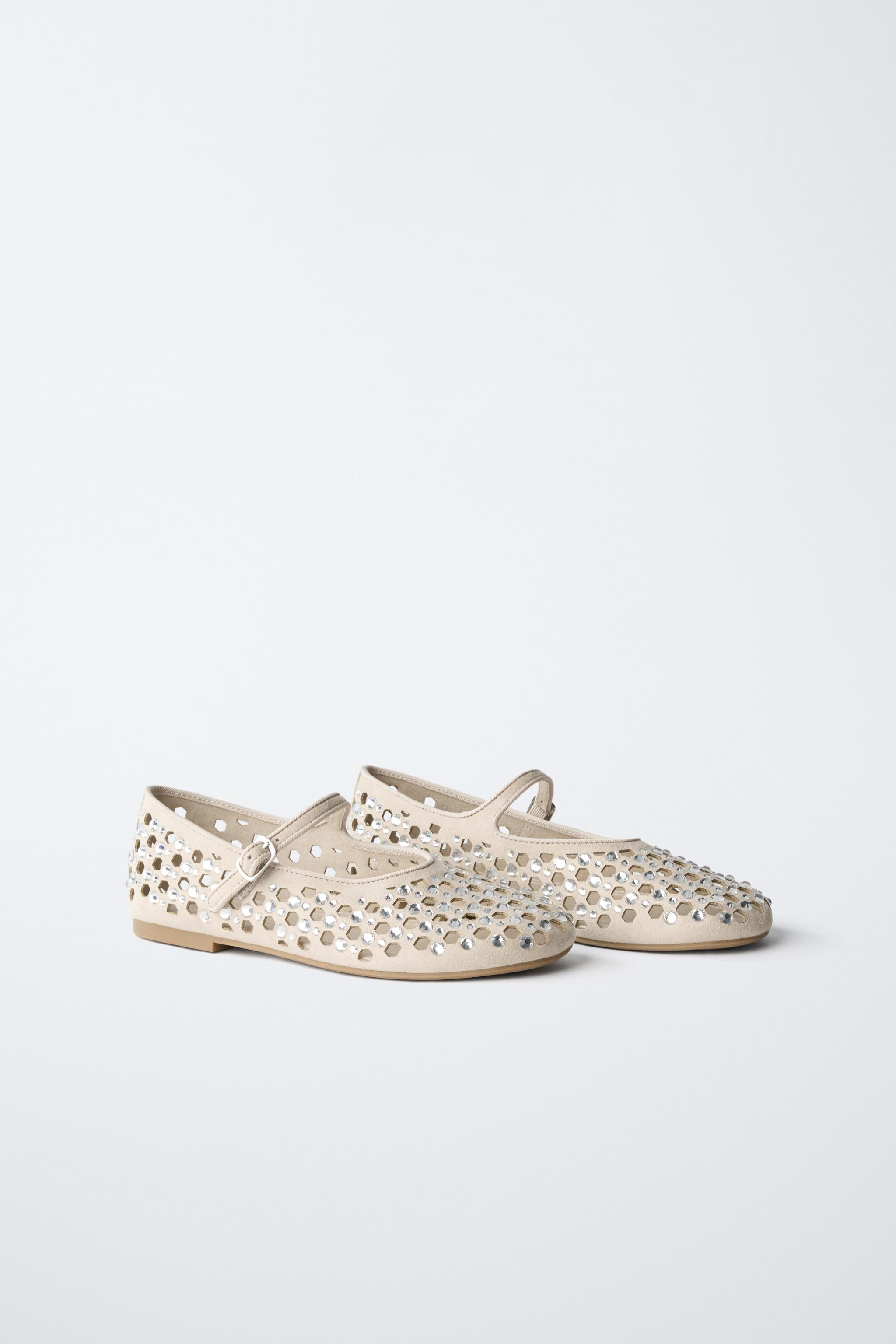 EMBELLISHED CUT-OUT BALLET FLATS | Zara US