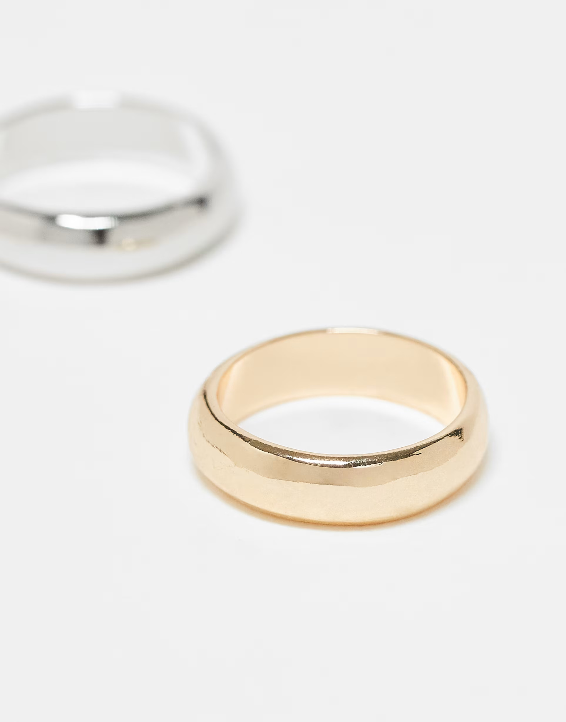 ASOS DESIGN 2 pack ring in mixed metals | ASOS (Global)