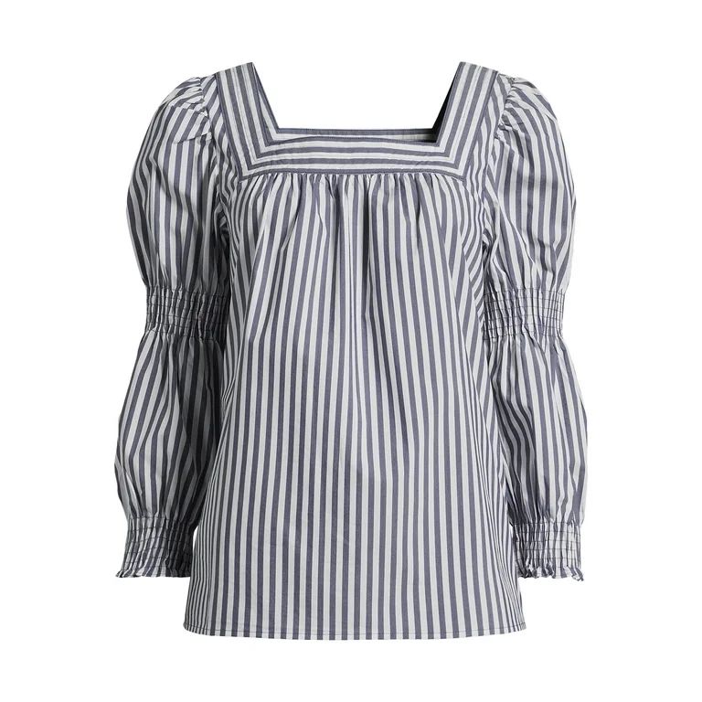 The Pioneer Woman Square Neck Top with Long Sleeves, Women's | Walmart (US)