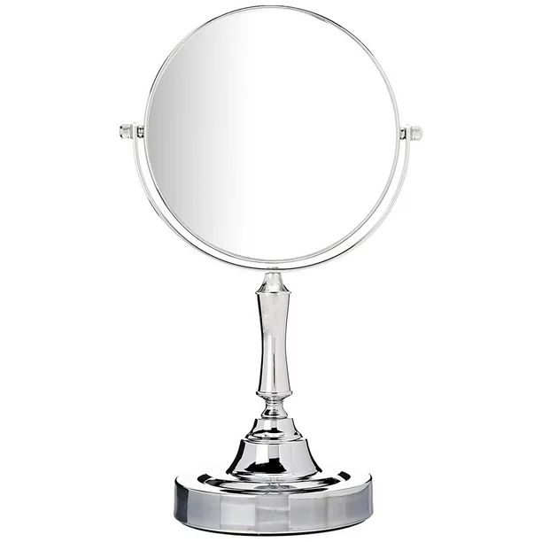 Vanity Mirror Chrome 6-inch Tabletop Two-Sided Swivel with 10x Magnification, makeup mirror 11-in... | Walmart (US)