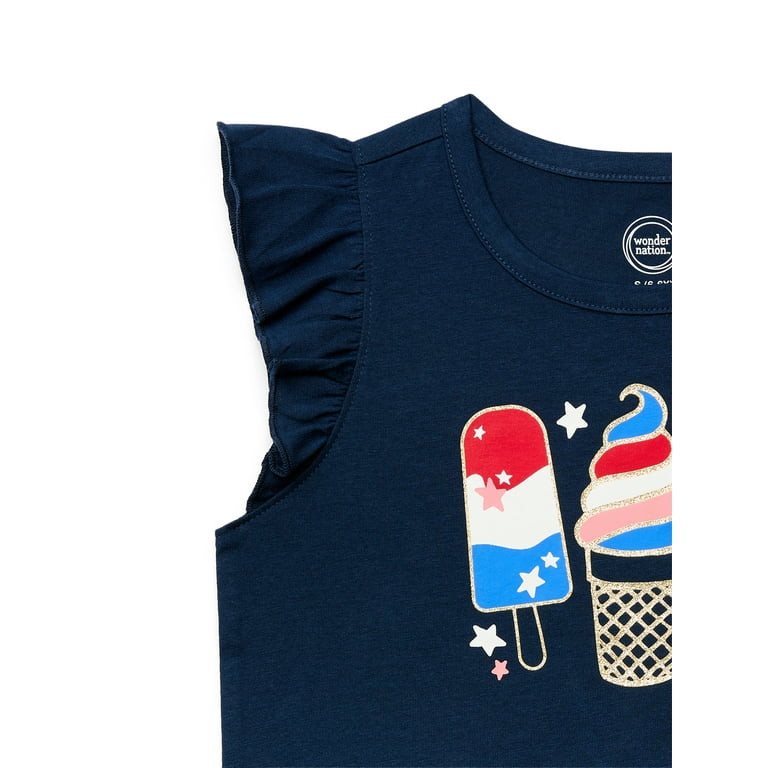 Wonder Nation Girls Popsicle Ruffle Tank, Sizes 4-18 | Walmart (US)