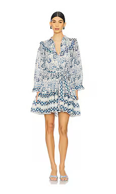 Cleobella Lotte Mini Dress in Vintage Blue from Revolve.com | Revolve Clothing (Global)