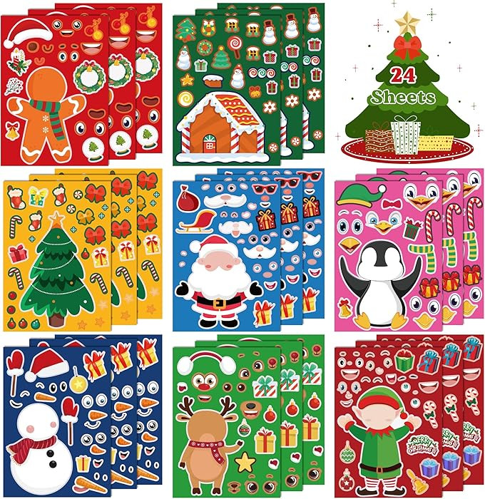 OHOME Christmas Stickers - Stocking Stuffers for Kids - DIY Christmas Crafts for Kids - Kids Xmas... | Amazon (US)