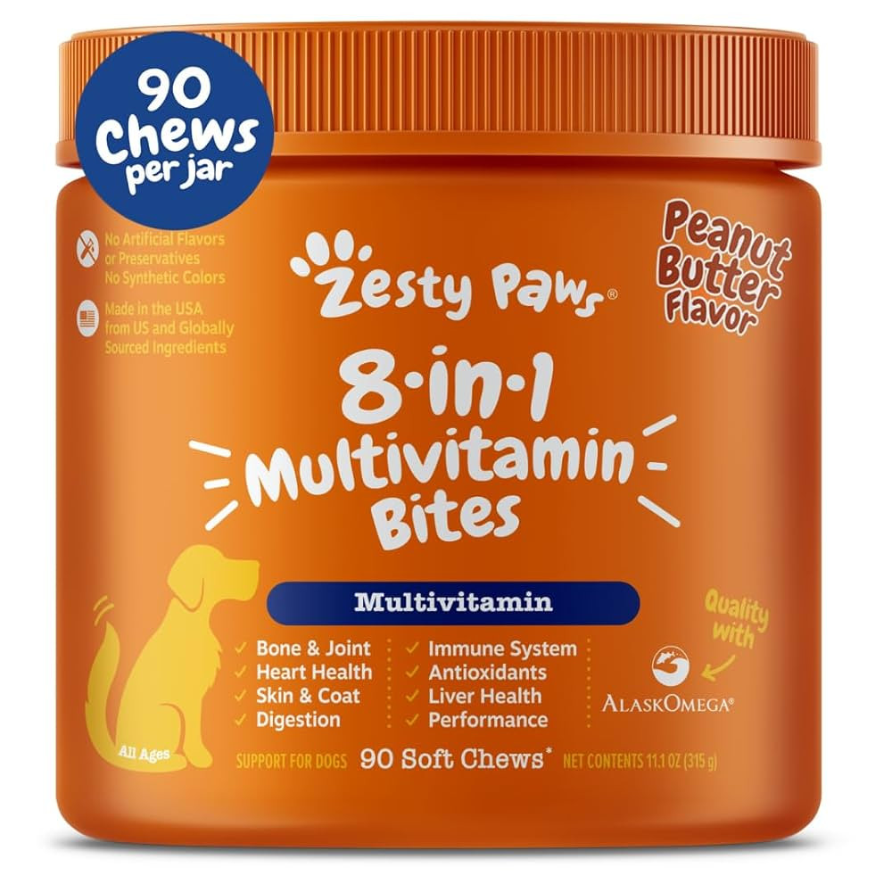 Zesty Paws Multivitamin Treats for Dogs, Glucosamine Chondroitin Joint Support + Digestive Enzyme... | Amazon (US)