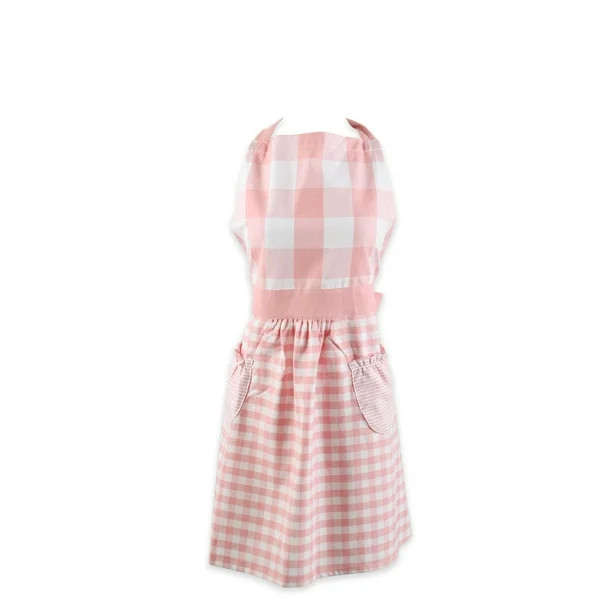 31.5" x 33.5" Pink and White Checkered Gingham Apron - Walmart.com | Walmart (US)
