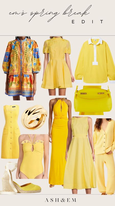 Em’s yellow spring break edit 

Resort wear
Spring break outfits
Vacation clothes
Yellow dress
Yellow purse
Yellow top 

#LTKtravel #LTKstyletip