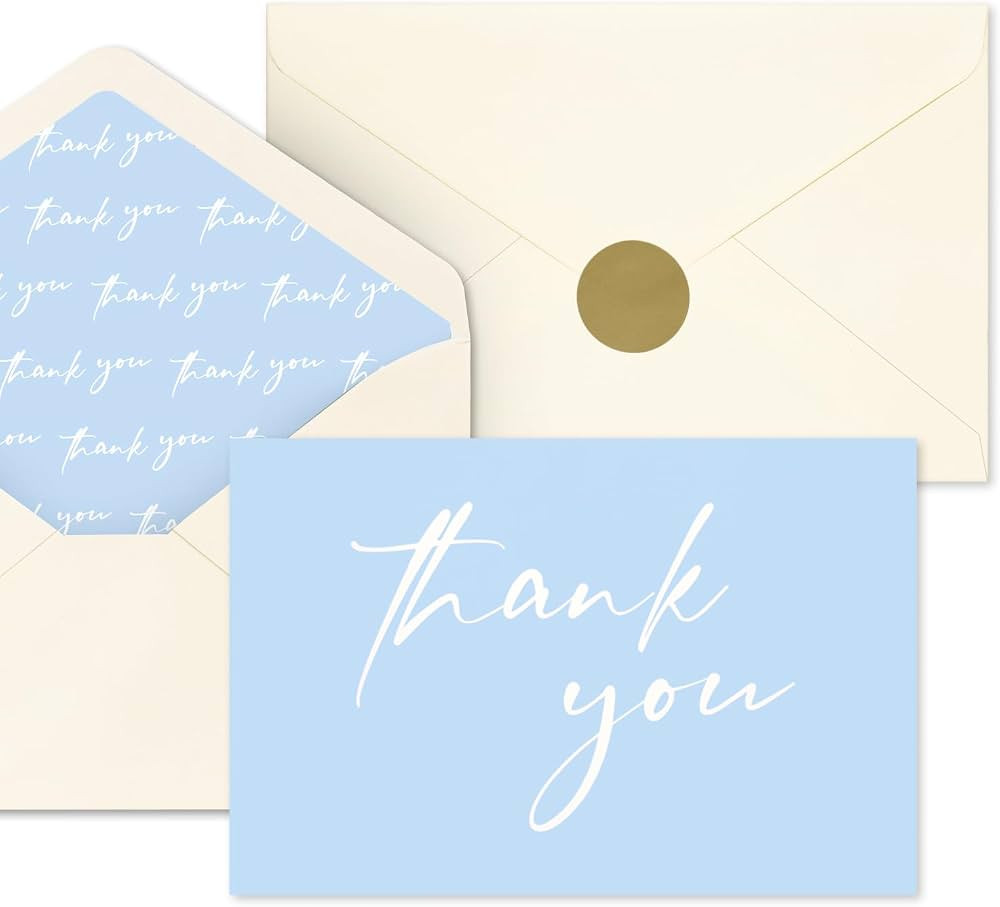 AZAZA Baby Shower Thank You Cards Boy Thank You Cards with Envelopes, 4x6 Baby Thank You Cards fo... | Amazon (US)