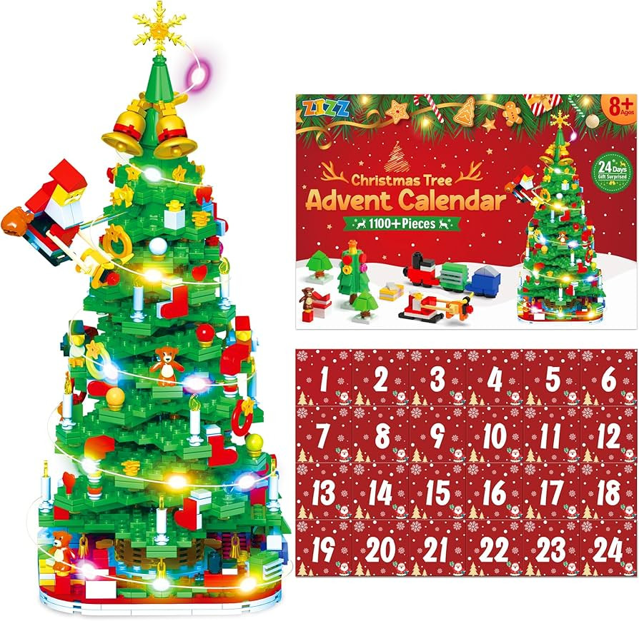 ZIZZ 2025 Christmas Gift for Girl, White Elephant Gift Exchange, Christmas Tree Building Toy Set ... | Amazon (US)