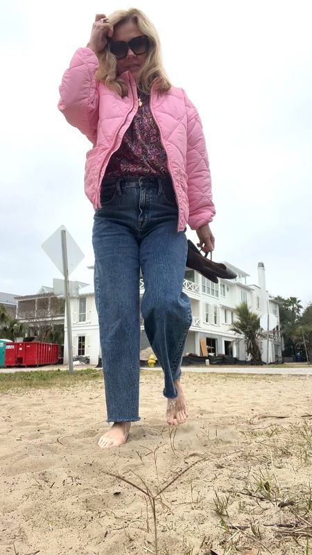 Sunday walk on the beach on Charleston. Love these jeans and this top. So easy and comfy! 

#LTKover40 #LTKVideo #LTKstyletip