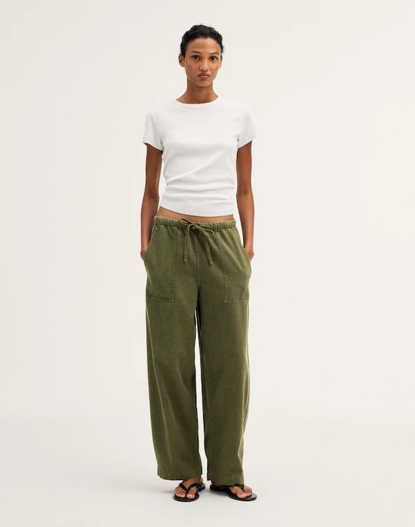 Pull-On Barrel-Leg Utility Pants in Airy Denim | Madewell
