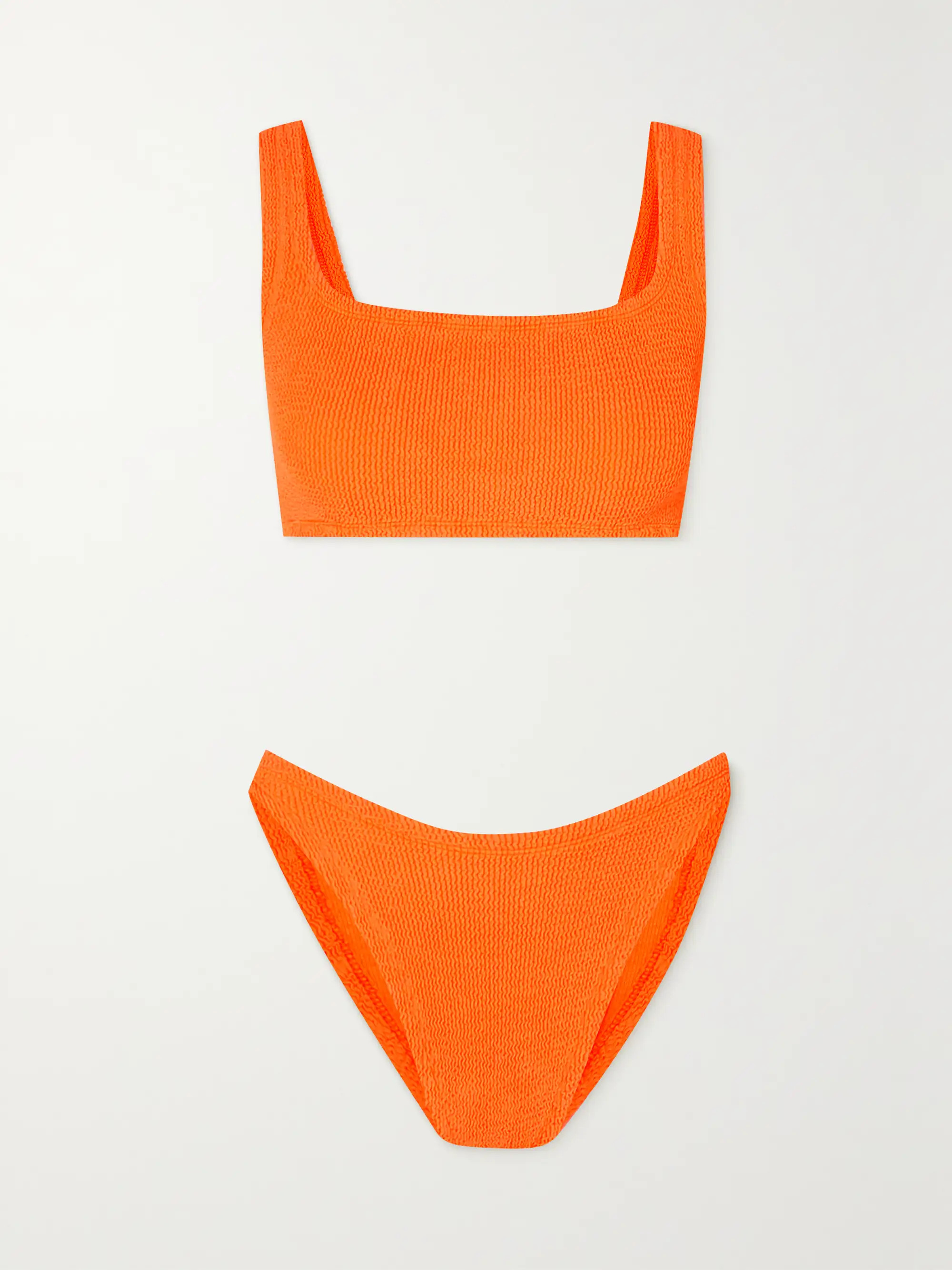 + NET SUSTAIN Xandra neon seersucker bikini | NET-A-PORTER (US)