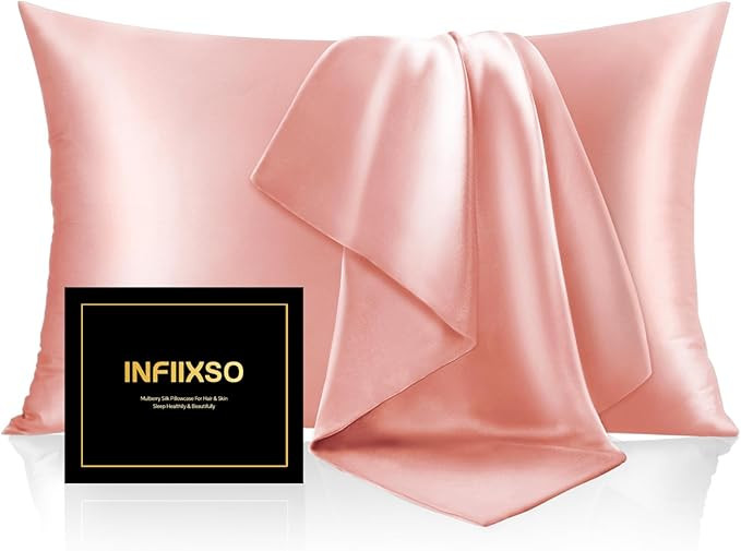 INFIIXSO Mulberry Silk Pillowcase for Hair and Skin, Silk Pillow Cases Standard Size with Hidden ... | Amazon (US)