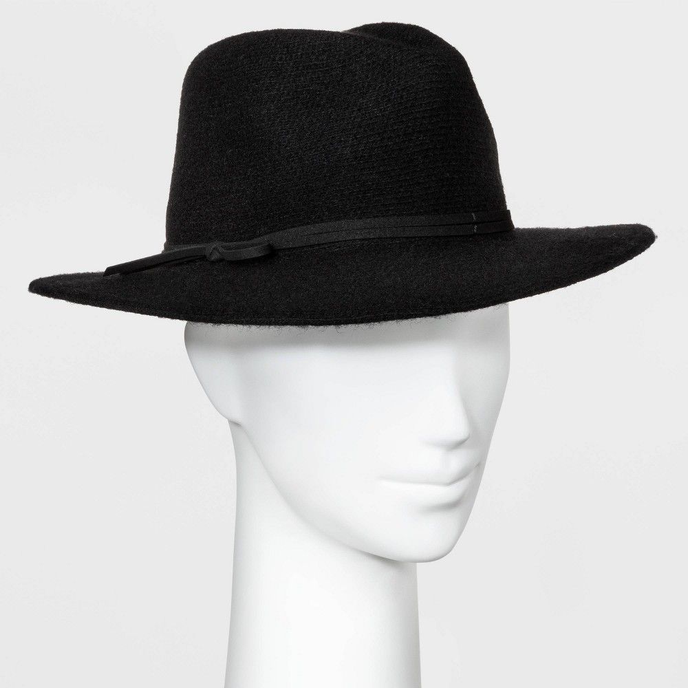 Women's Knit Felt Fedora Hat - Universal Thread Black One Size | Target