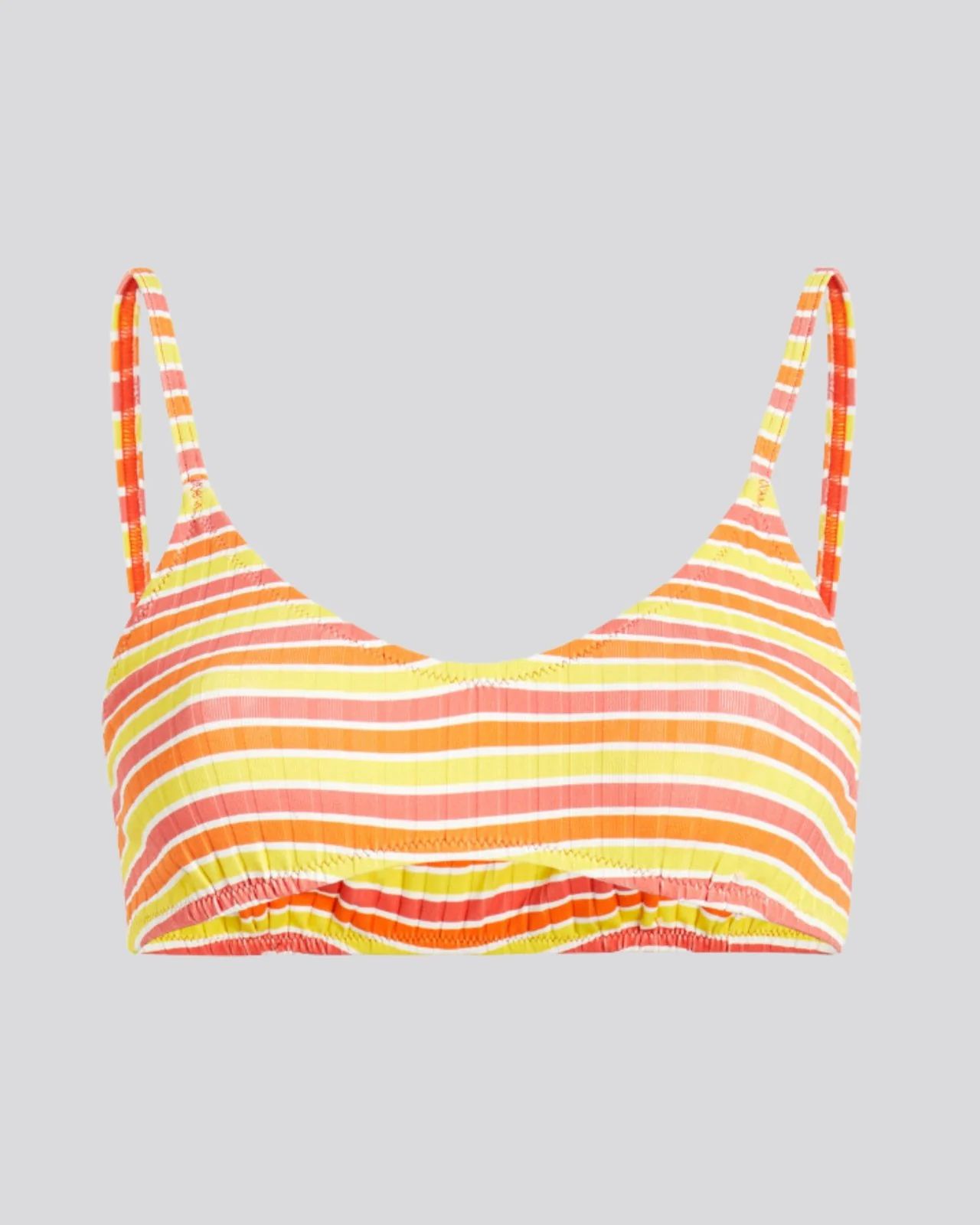 The Rachel Ribbed Bikini Top in Sorbet Stripe | Solid & Striped