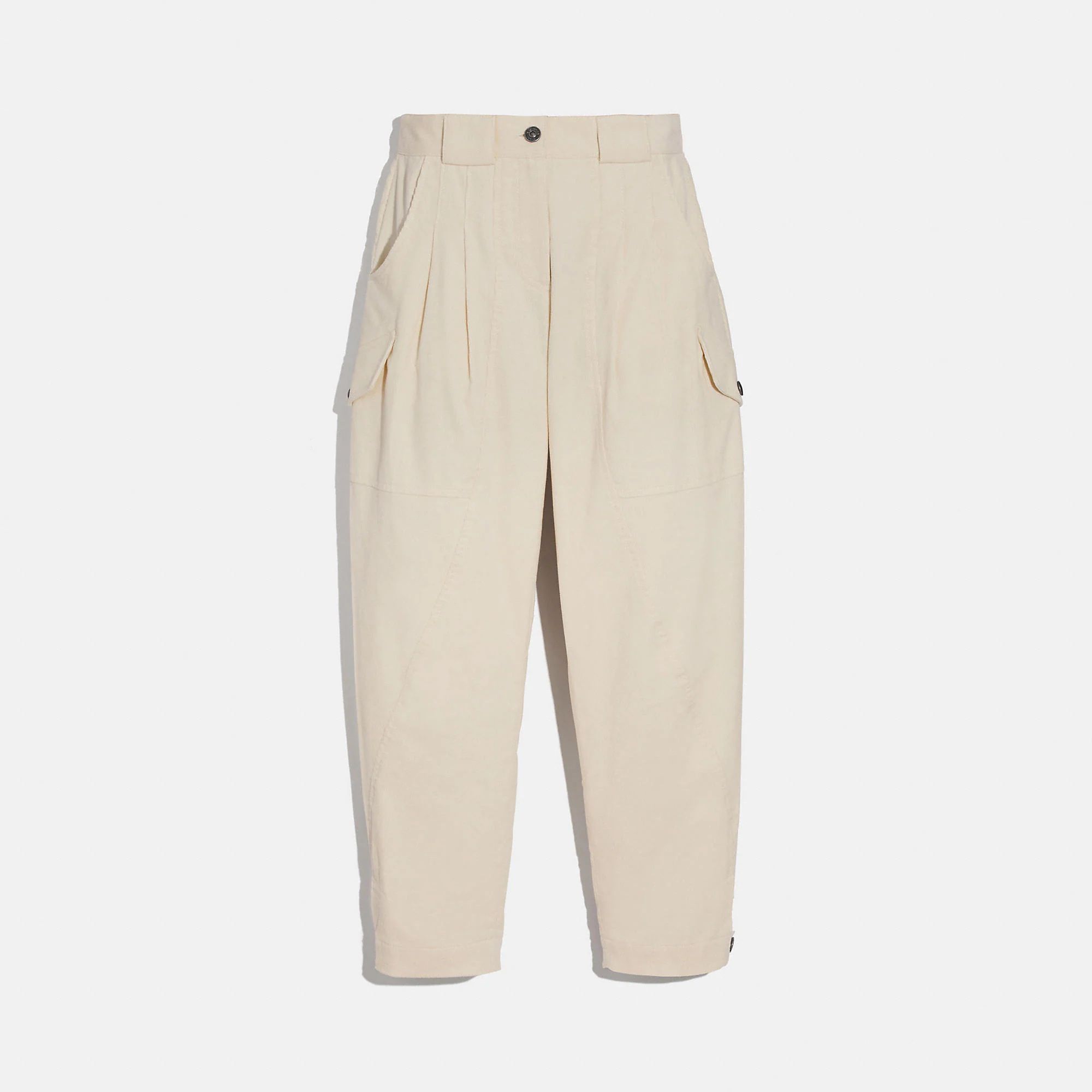 COACH Women's Corduroy Utility Trousers - White, Size: 0 | Coach Outlet