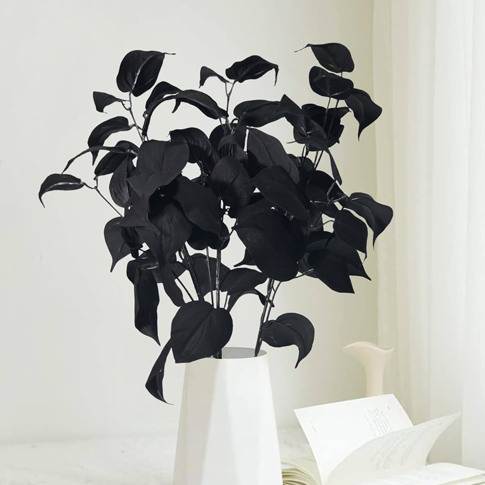 3pcs 30inch Artificial Black Stems High-end Faux Black Ivy Leaves Branches Artificial Plants Leaf... | Amazon (US)