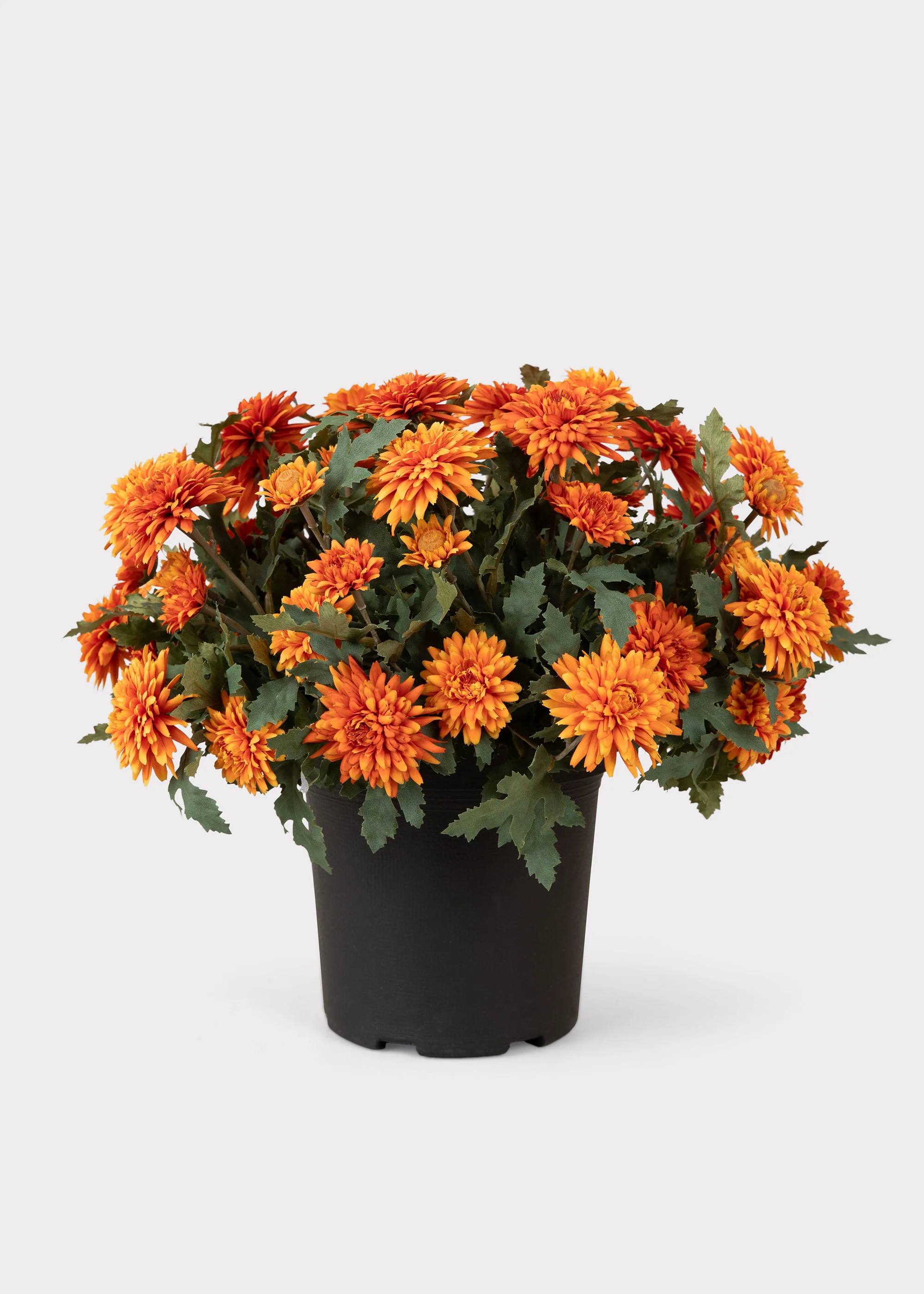 UV Treated Indoor/Outdoor Potted Fake Fall Orange Mums - 17 | Afloral