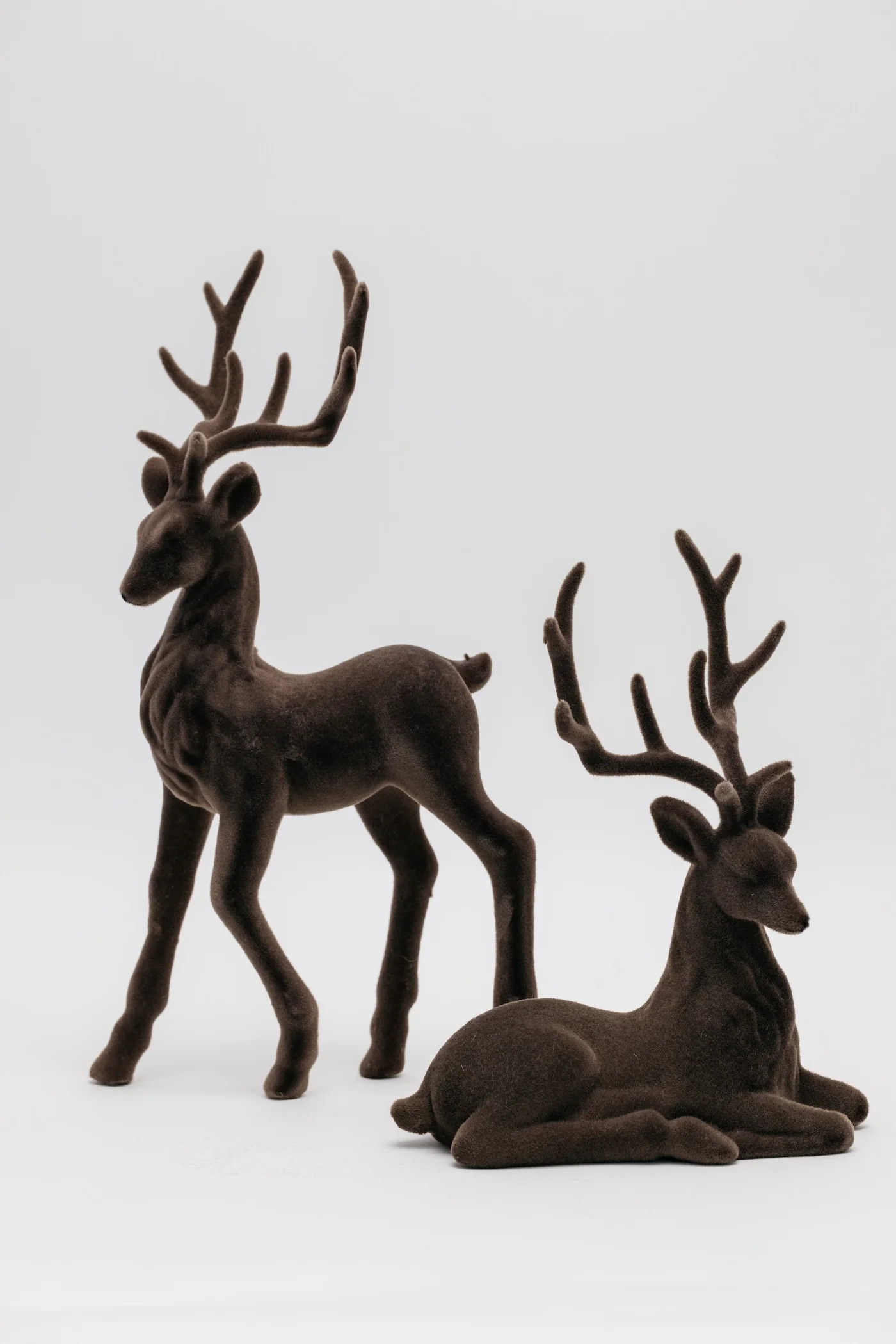 Flocked Deer - Brown - Set of 2 | THELIFESTYLEDCO
