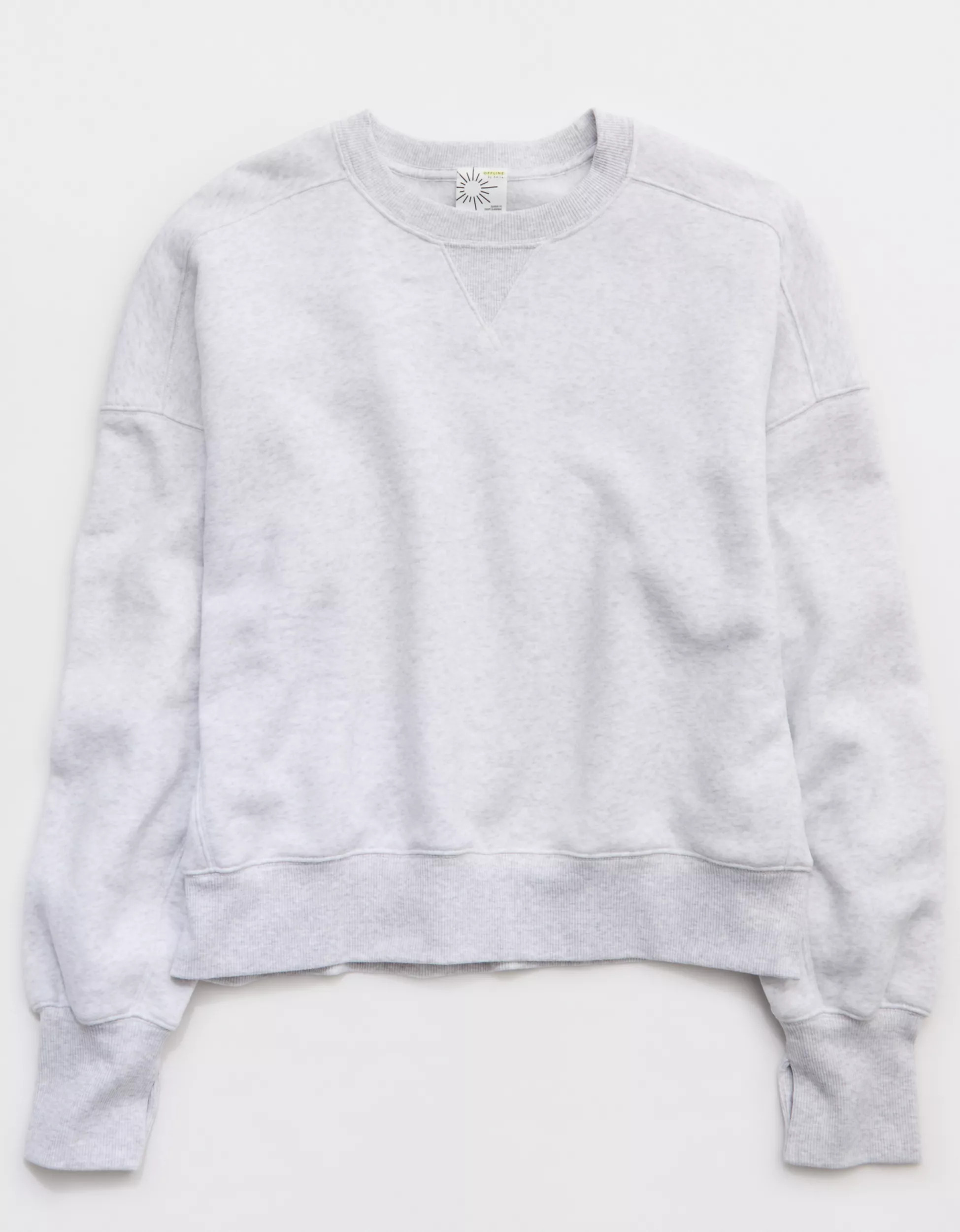 OFFLINE By Aerie Cloud Fleece Classic Crewneck Sweatshirt | Aerie