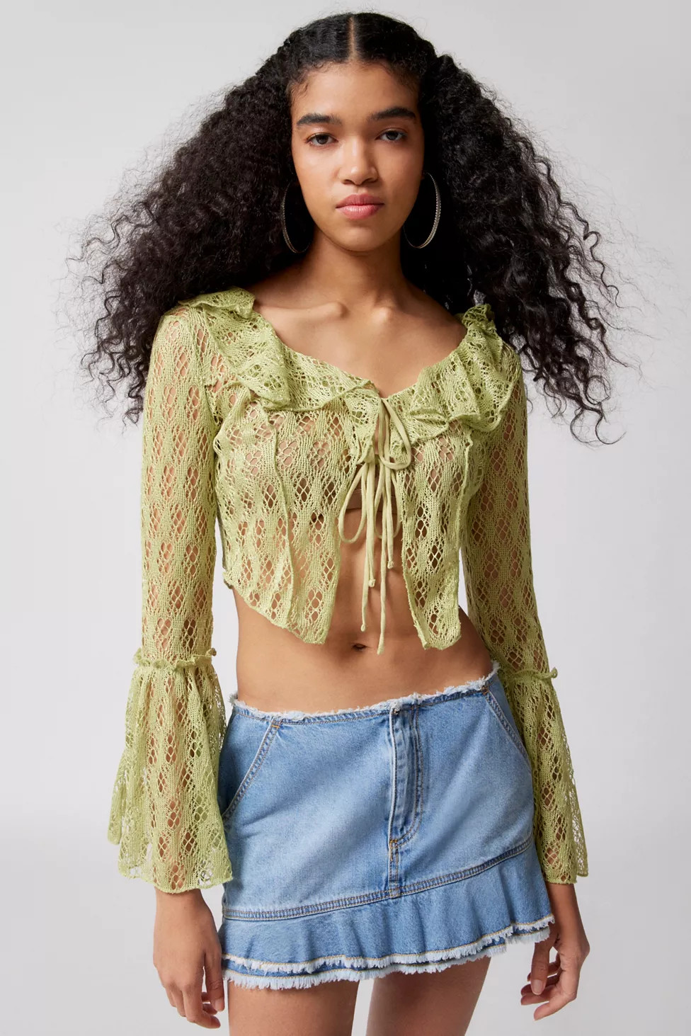 UO Gossamer Crochet Flyaway Top | Urban Outfitters (US and RoW)