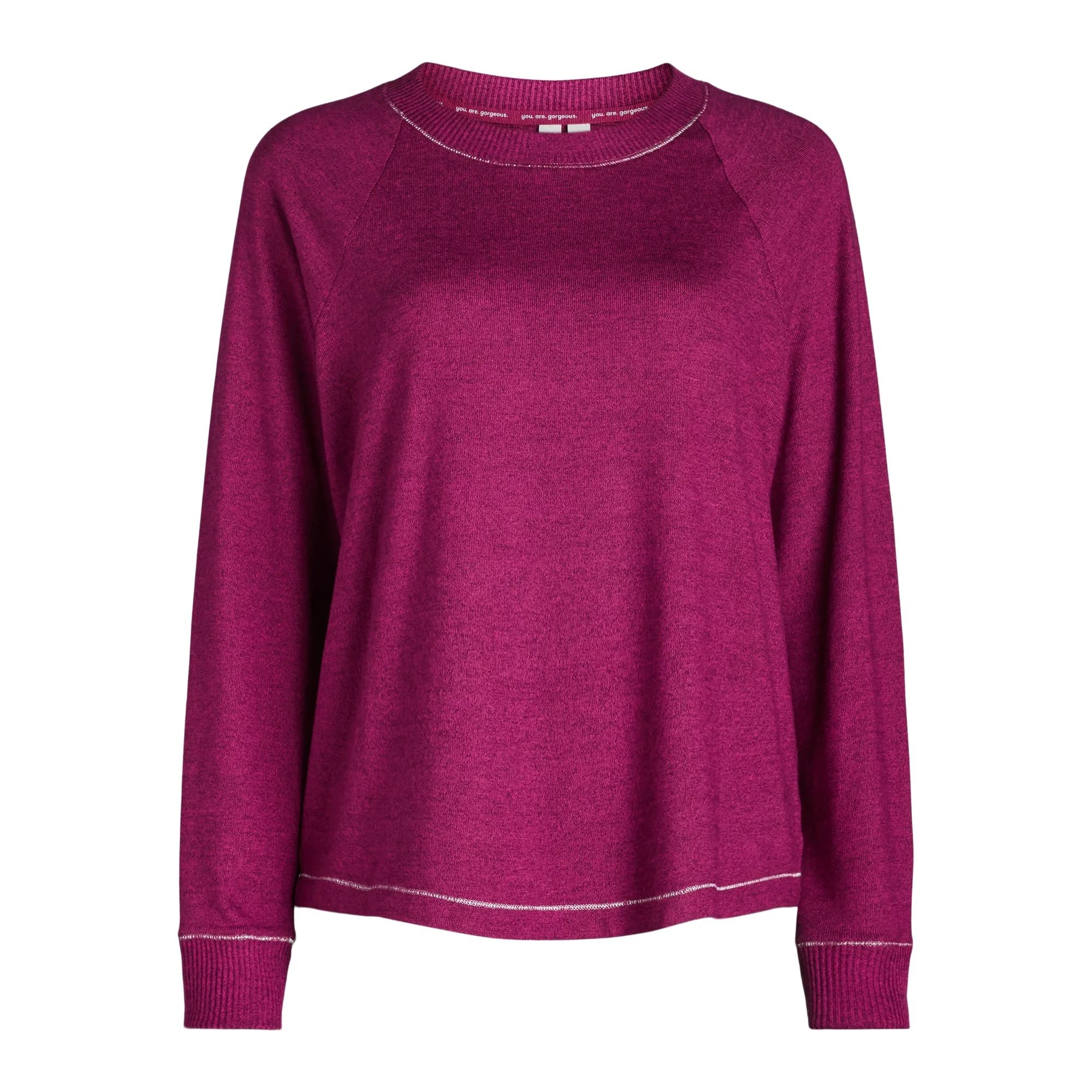 Joyspun Women’s Hacci Knit Sleep Top with Long Sleeves, Sizes XS-3X | Walmart (US)