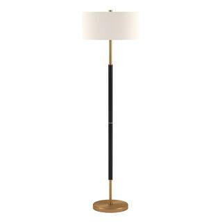 Meyer&Cross Simone 61.5 in. Matte Black and Brass Floor Lamp FL0159 - The Home Depot | The Home Depot