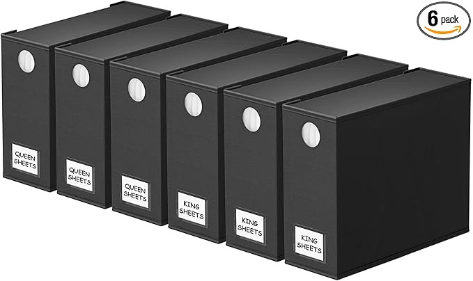 SpaceAid 6 Pack Bed Sheet Organizer and Storage, Foldable Sheet Organizer with Window for Linen C... | Amazon (US)