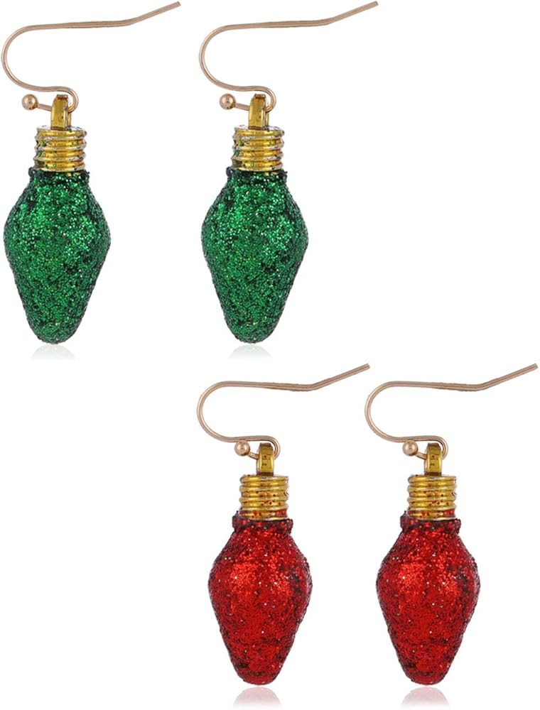 Yalice Jingle Bell Christmas Earring Xmas Dangle Earrings Holiday Ornament Hoop Earring Ball Chri... | Amazon (US)