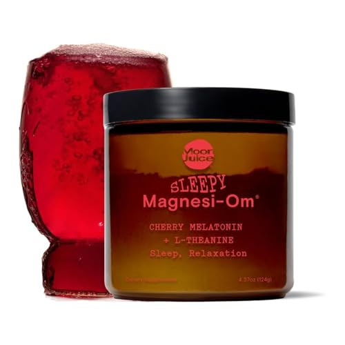 Moon Juice Sleepy Magnesi-Om - Magnesium Sleep Supplement Powder with L-Theanine & Plant-Based, Low Dose Melatonin, Sugar-Free Bedtime Drink Mix for Deep Sleep w/o Grogginess, Cherry, 30 Servings | Amazon (US)