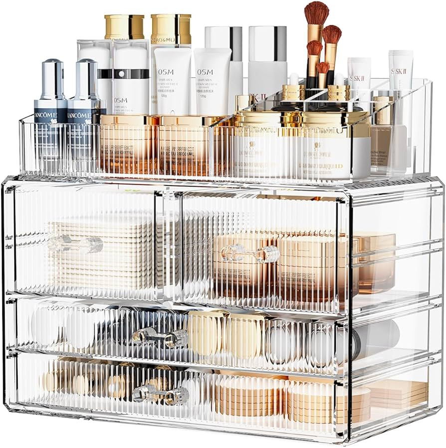ZHIAI Clear Makeup Organizer for Vanity - Organize Your Beauty Essentials with Make Up Organizers... | Amazon (US)